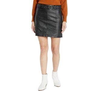Jack By BB Dakota So Edgy Washed Vegan Leather Skirt, Black Sz 6